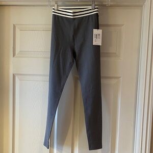 Splits59 Heather Grey Leggings with Striped Waistband Sz Small. NWT. Box22